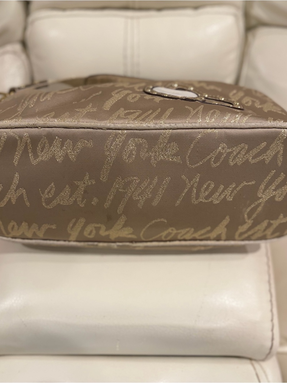 Coach Limited Edition Poppy Lurex Signature Script 1941 Handbag - Picture 6 of 9